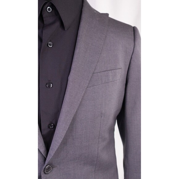 Banana Republic Blazer Mens 40R Italian fabric Gray Wool Two Button Striped - Picture 4 of 15
